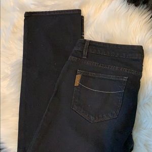 Paige,  petite, black straight leg jeans